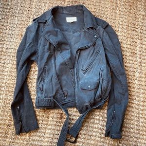 Ralph Lauren Denim & Supply Gray Jean Biker Motorcycle Jacket - Mens Small
